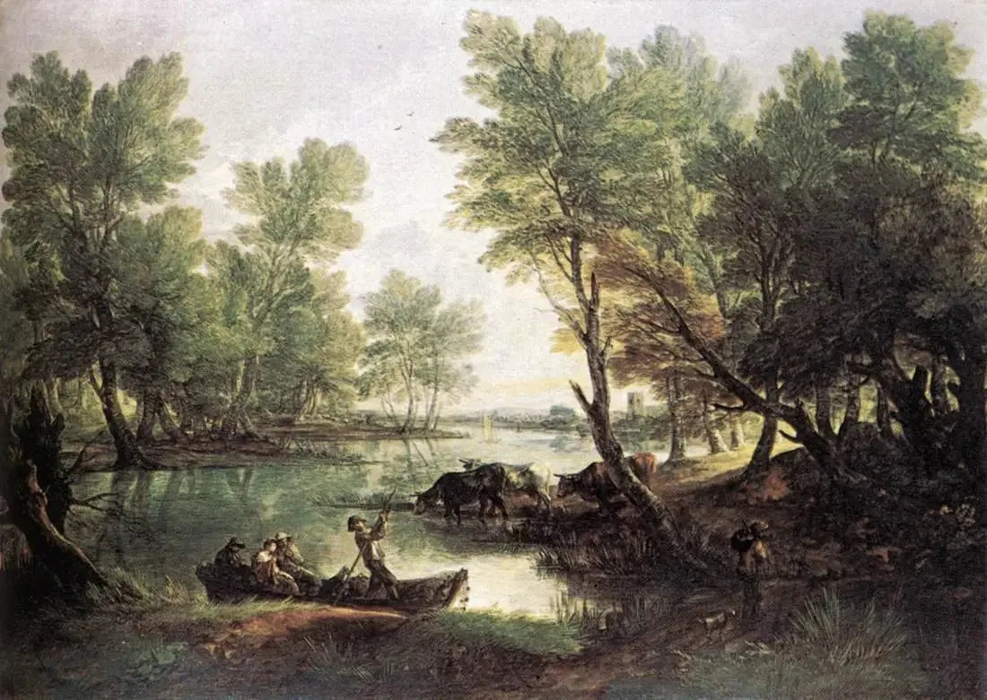 Vue près de King's Bromley, sur Trent, Staffordshire - Thomas Gainsborough image 1 reproduction réalisée par Alpha Reproduction