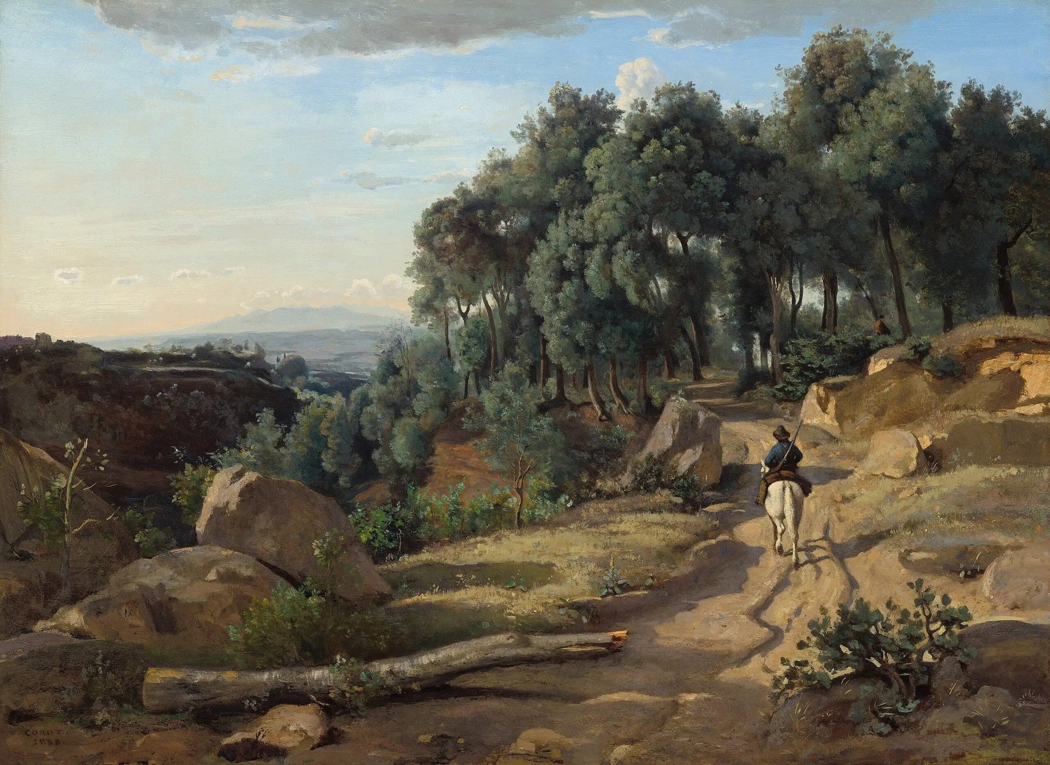 Vue près de Volterra - Jean-Baptiste Camille Corot image 1 copie peinte à la main à l’huile