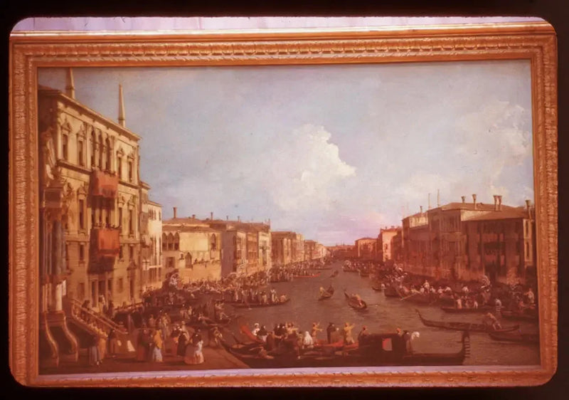 วิวแม่น้ำแกรนด์คาแนลจาก Palazzo Balbi ถึงสะพาน Rialto ในระหว่างการแข่งขันเรือ - Canaletto