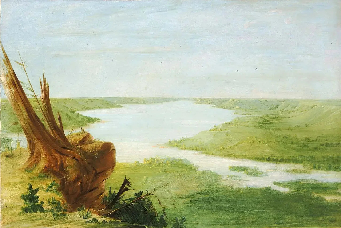 Vue sur le lac Sainte-Croix, Haut-Mississippi - George Catlin image 1 tableau peint à l’huile sur toile