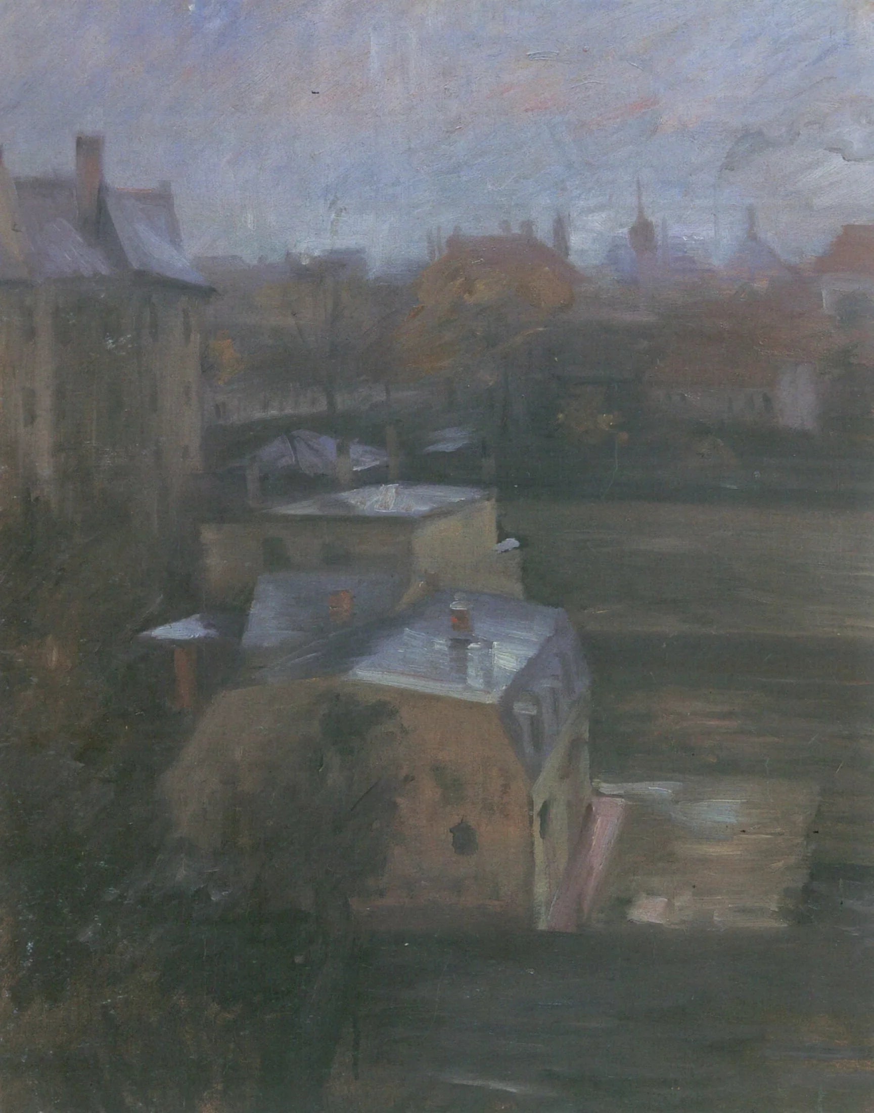 Vue sur les toits - Lovis Corinth image 1 reproduction artisanale de tableau