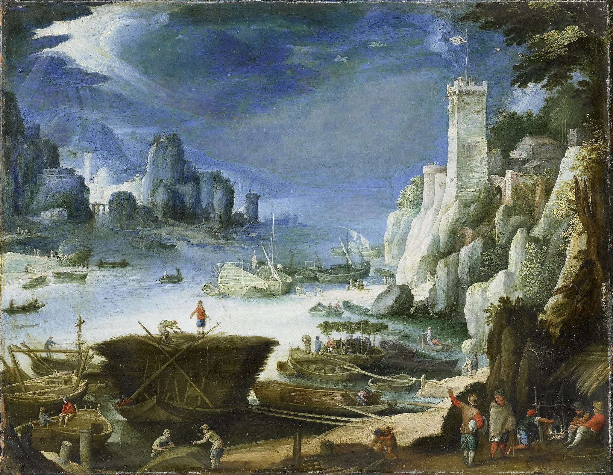 Vue sur rivière avec rochers. - Artiste inconnu du Rijksmuseum
