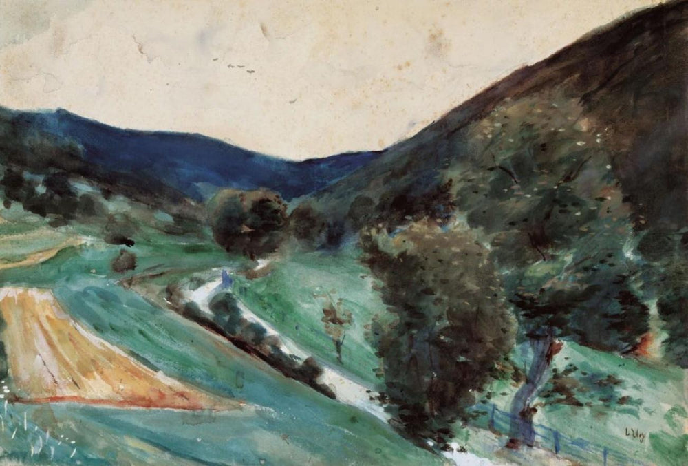 Vue sur une vallée - Lesser Ury image 1 reproduction de peinture à l’huile