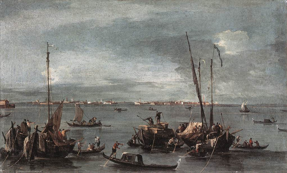 Vue vers Murano depuis le Fondamente Nuove, Venise - Francesco Guardi image 1 reproduction artisanale de tableau