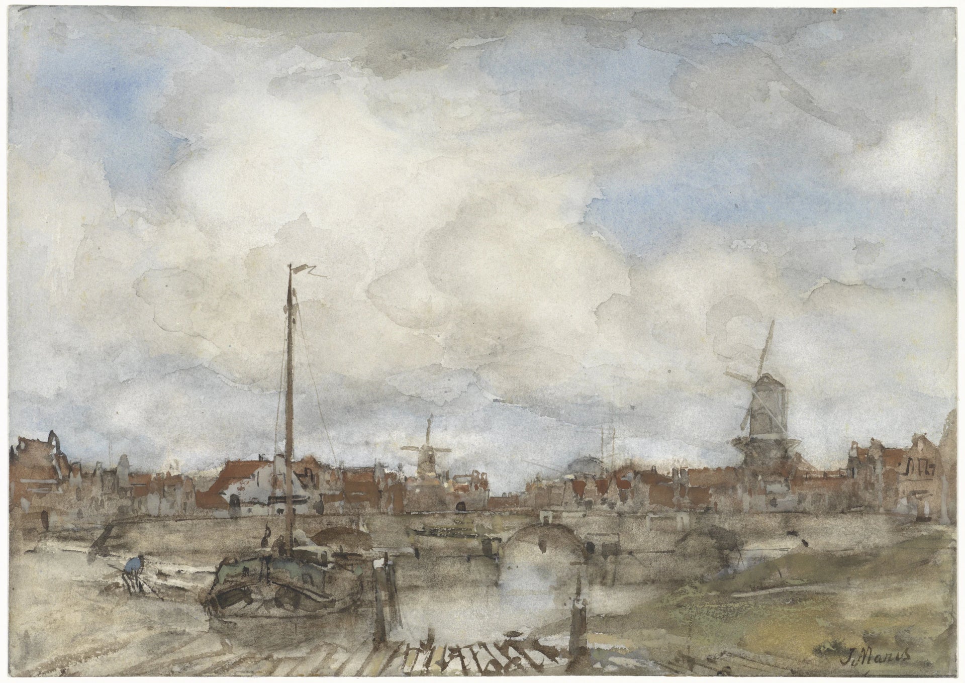 Vue d'une ville - Jacob Maris