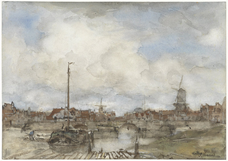 Vue d'une ville - Jacob Maris