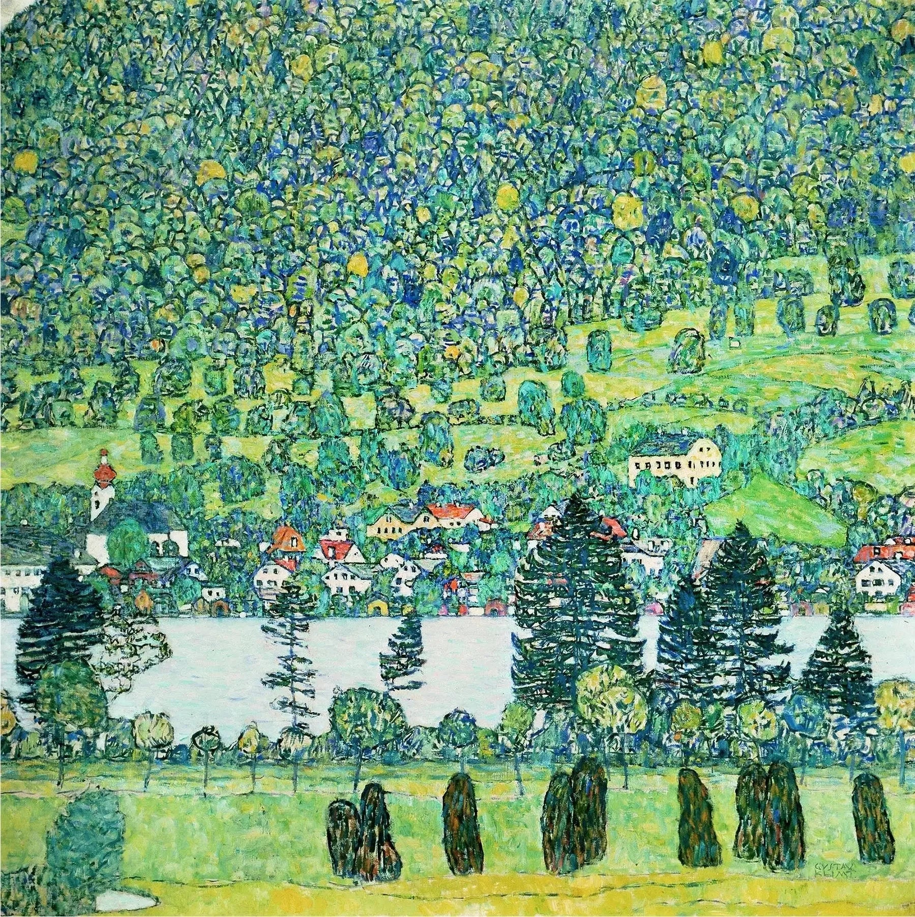 Waldabhang in Unterach am Attersee - Gustav Klimt image 1 reproduction artisanale de tableau