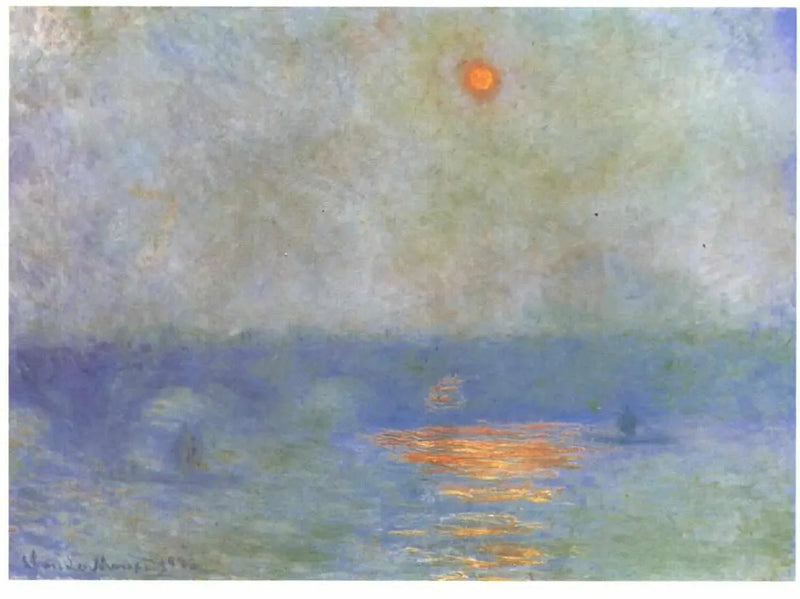 สะพานวอเตอร์ลู: พระอาทิตย์ในหมอก - Claude Monet