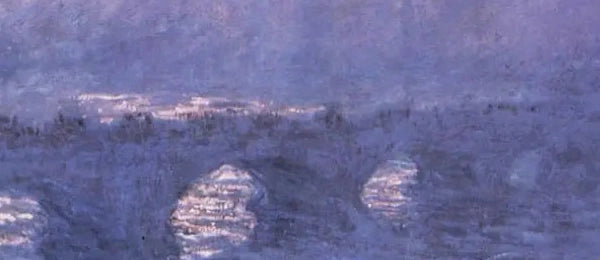 Détail des arches violettes de Waterloo Bridge W1577 dans la brume
