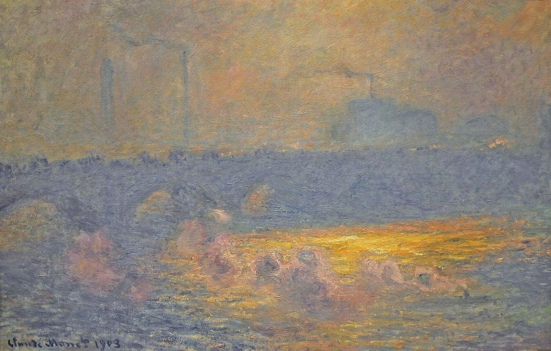 สะพานวอเตอร์ลู, แสงแดดกับควัน - Claude Monet