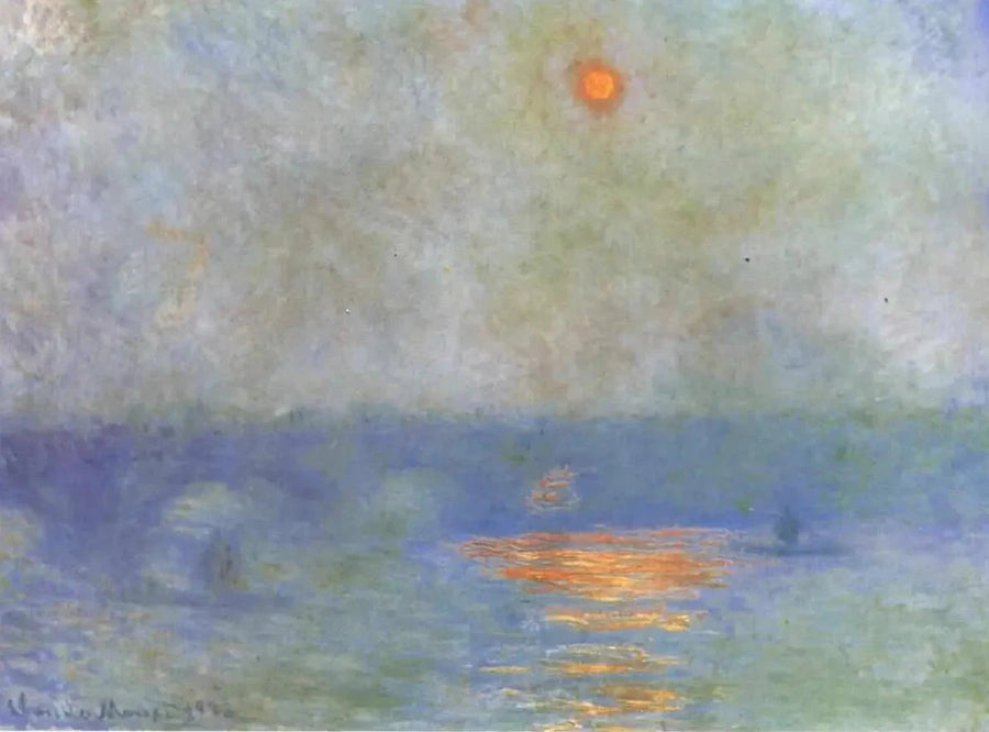 สะพานวอเตอร์ลู: พระอาทิตย์ในหมอก - Claude Monet