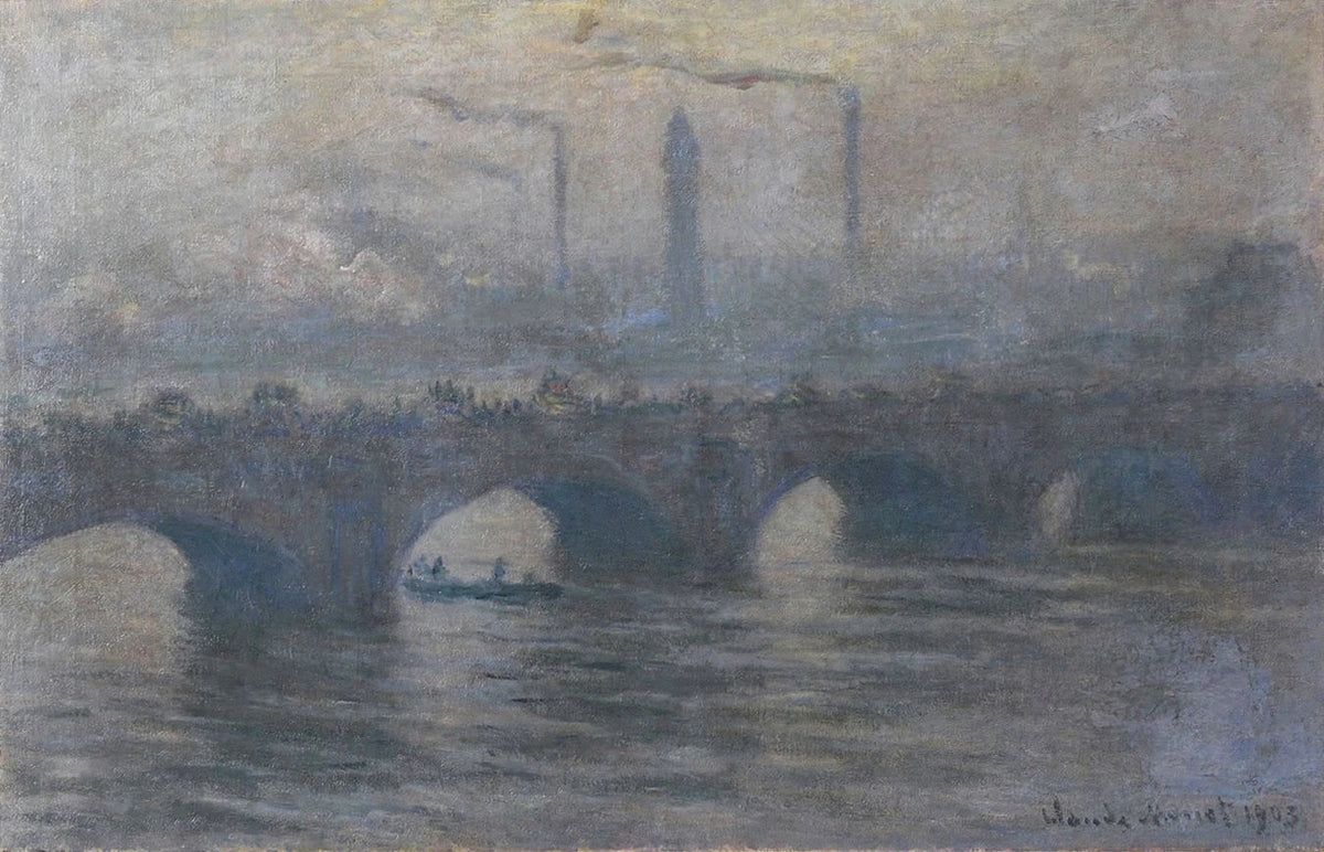 สะพานวอเตอร์ลู สภาพอากาศสีเทา W1562 - Claude Monet