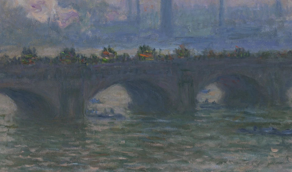 Détail du trafic, des arches et des reflets dans Waterloo Bridge de Worcester