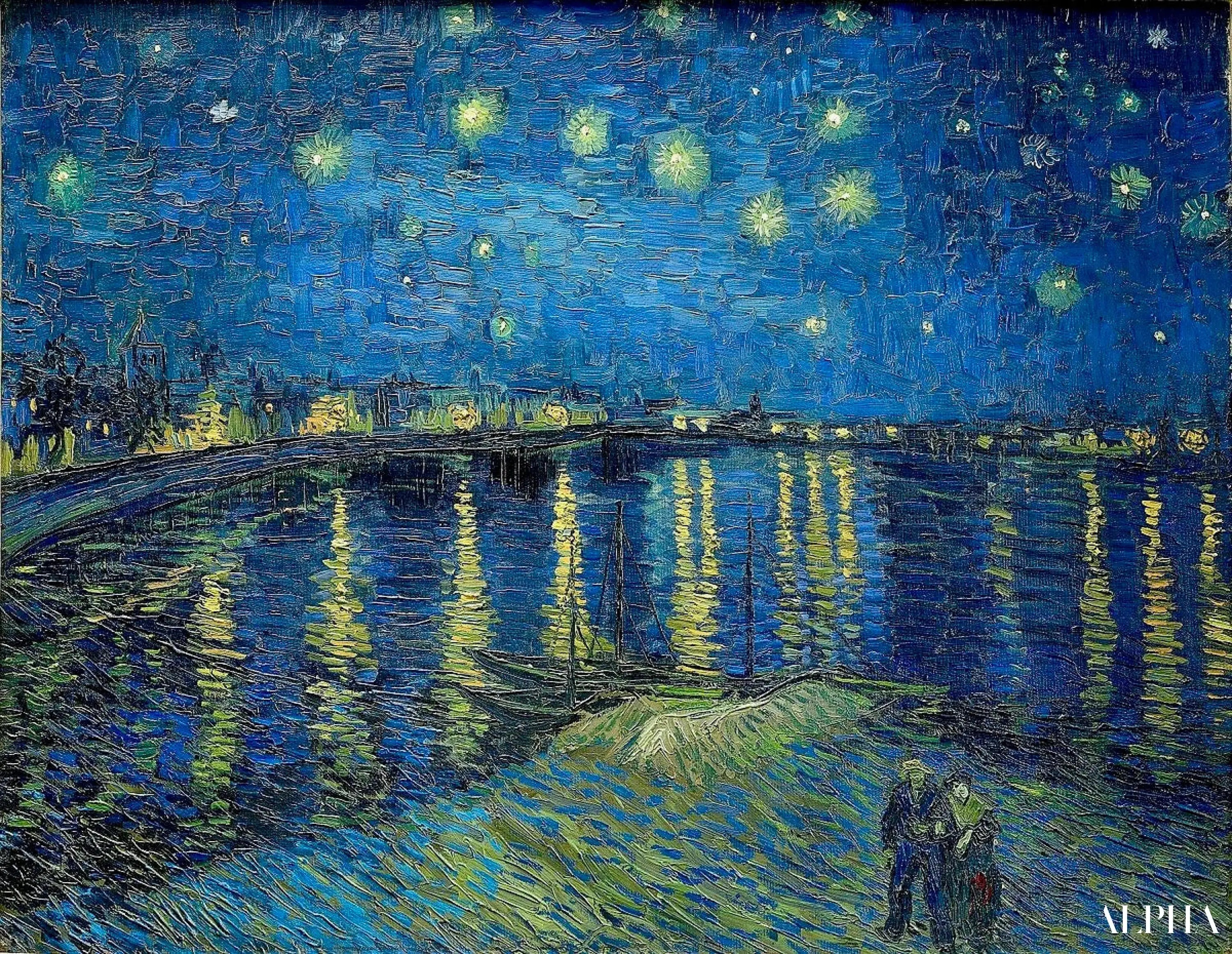 La Nuit étoilée sur le Rhône - Van Gogh - Reproductions de tableaux et peintures haut de gamme