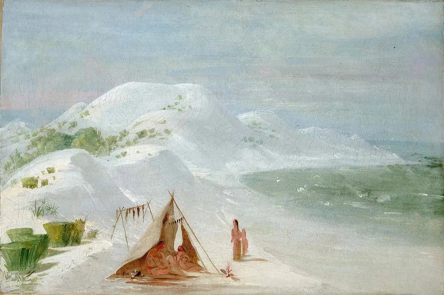 White Sand Bluffs, sur l'île de Santa Rosa, près de Pensacola - George Catlin image 1 copie de tableau peinte à la main